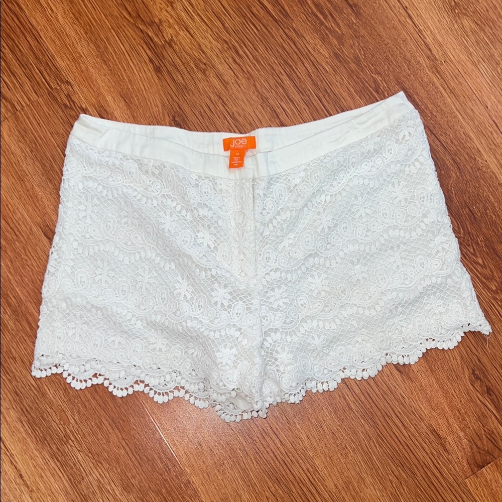Joe's Jeans White Lace High Waist Shorts